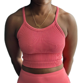 Ribbed Seamless RacerbackCami Top- Dusty Rose